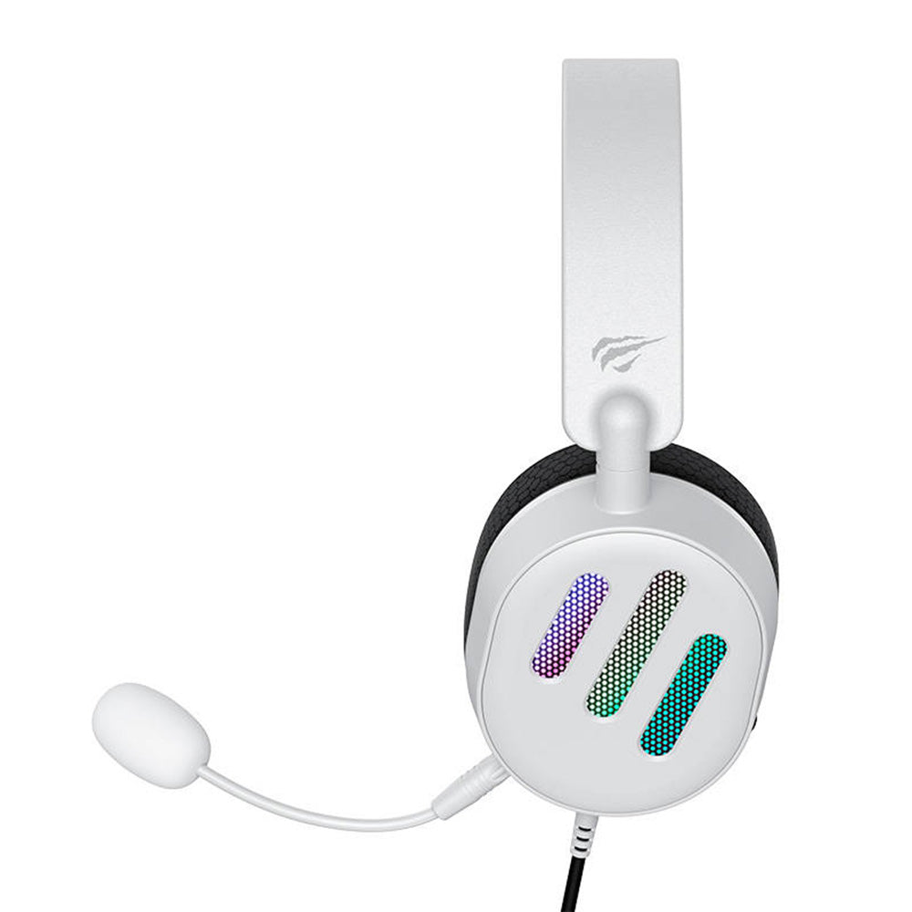 Havit - Wired Gaming Headphones (H2038U) - USB, RGB Lights, Microphone, Surround Sound - White
