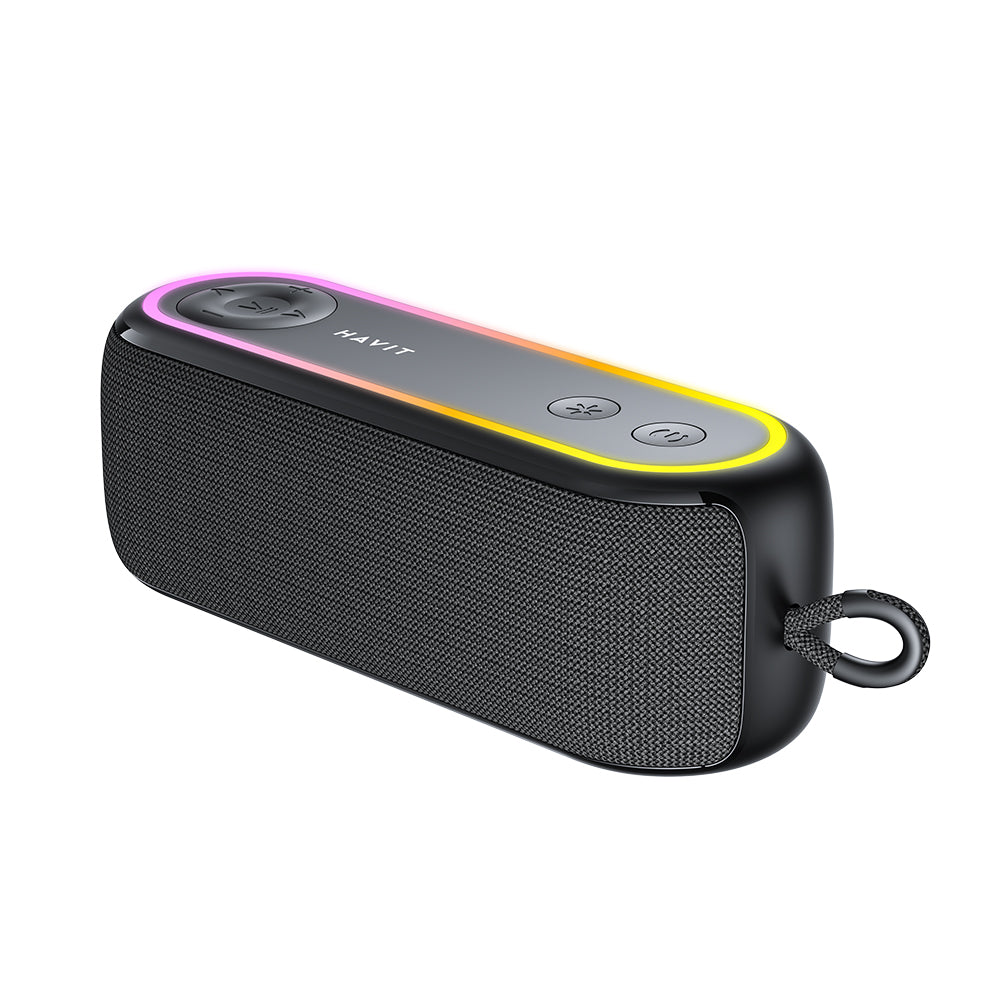 Havit - Wireless Speaker (SK810BT) - USB-C, Bluetooth 5.3, TWS, TF, USB, FM, AUX, Hands-Free Call, RGB, IPX5, 2400mAh - 