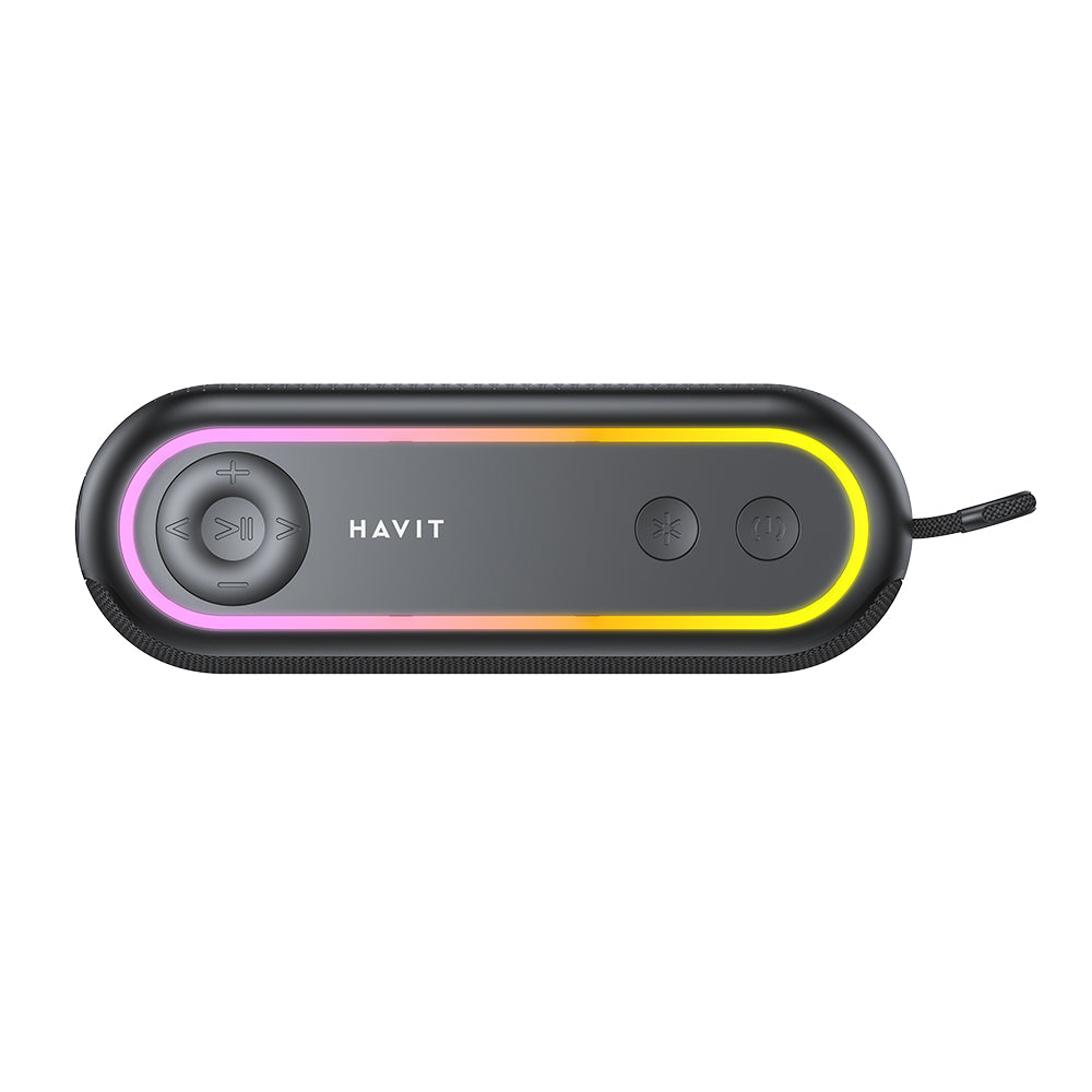 Havit - Wireless Speaker (SK810BT) - USB-C, Bluetooth 5.3, TWS, TF, USB, FM, AUX, Hands-Free Call, RGB, IPX5, 2400mAh - 