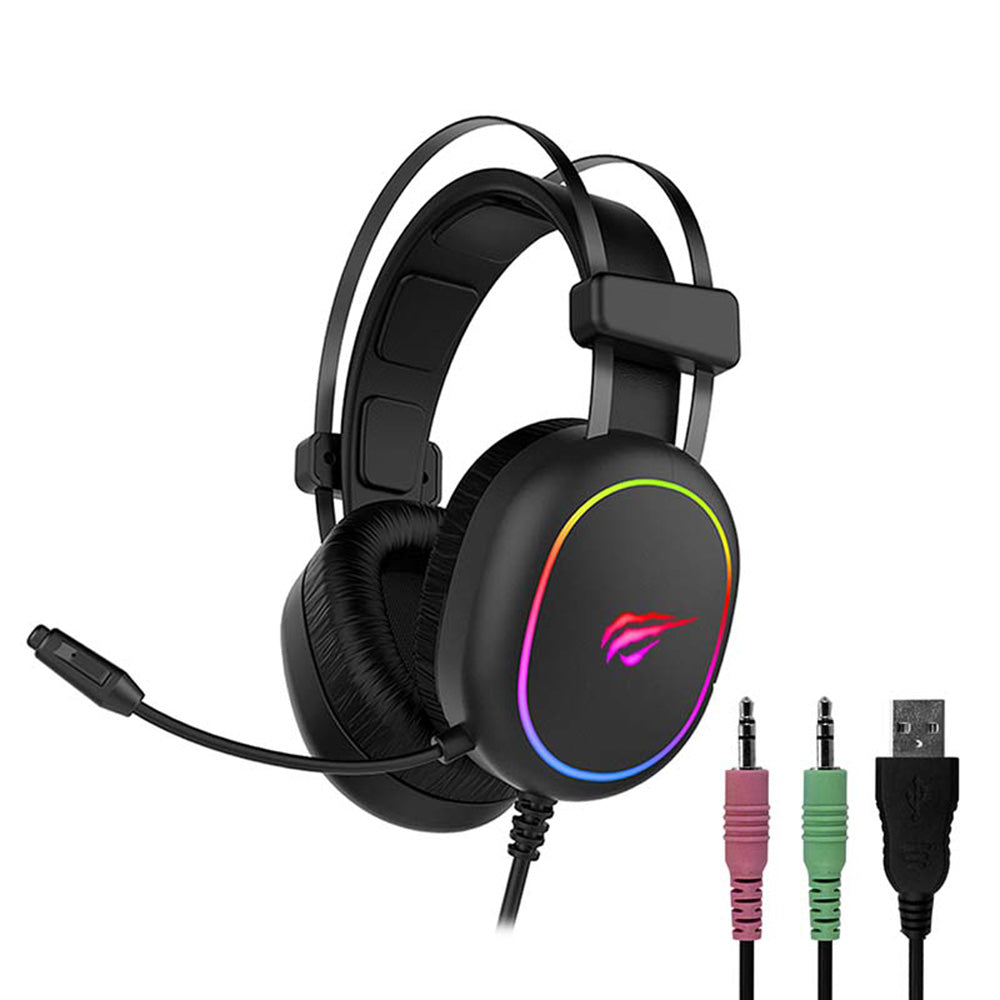 Havit - Gaming Headphones Gamenote H2016d - for Gaming, with Microphone, RGB, USB, Jack 3.5mm - Black