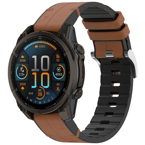 Techsuit - Watchband QuickFit 20mm (W071) - Instinct 2S/2S Solar/Approach S70 42mm/fenix 7S Pro Sapphire Solar - Brown