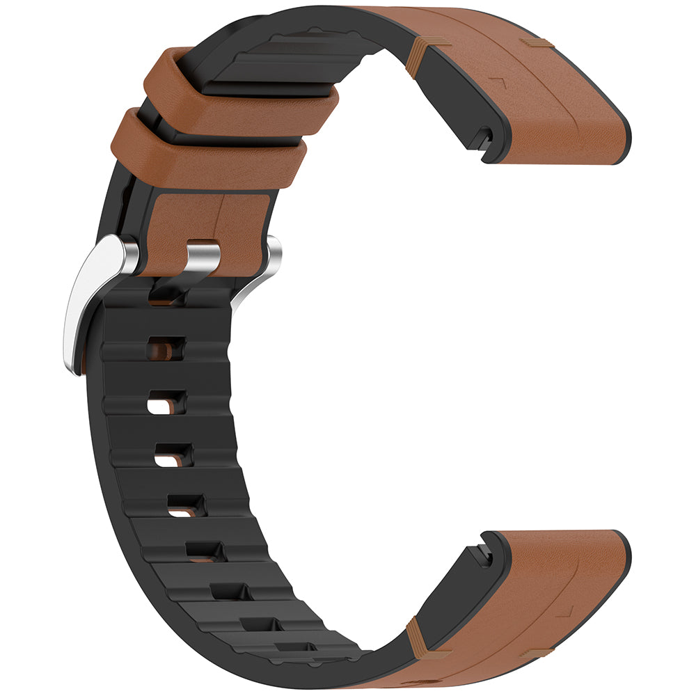 Techsuit - Watchband QuickFit 22mm (W071) - Garmin Fenix 5/5 Plus 6/6 Pro/7/Forerunner 935/945/970/Approach S60 - Brown
