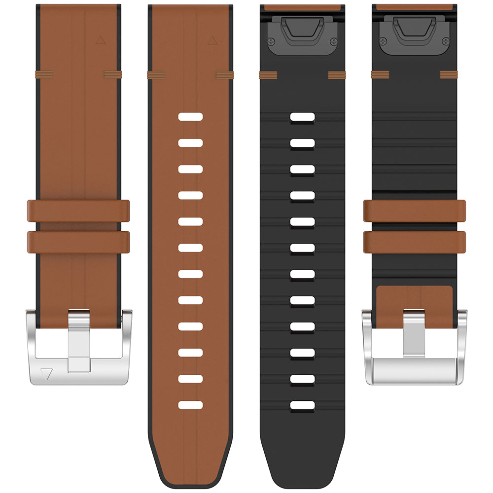 Techsuit - Watchband QuickFit 22mm (W071) - Garmin Fenix 5/5 Plus 6/6 Pro/7/Forerunner 935/945/970/Approach S60 - Brown