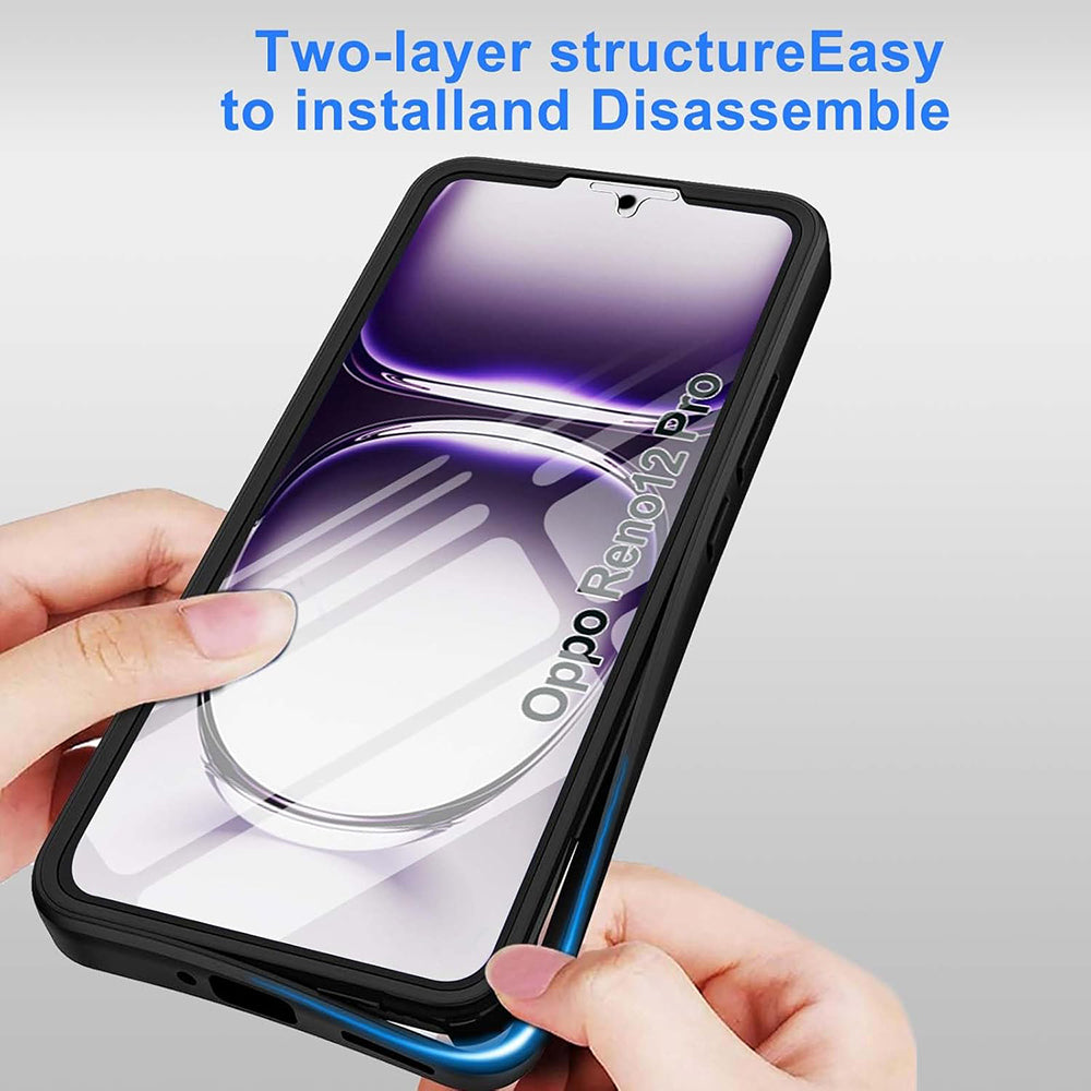 TechSuit Folie de protectie Techsuit ColorVerse 360 Series + compatibil cu Oppo Reno12 Pro, Negru – imagine 6