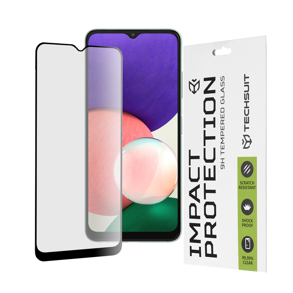 Techsuit - 111D Full Cover / Full Glue Glass - Samsung Galaxy A22 5G - Black