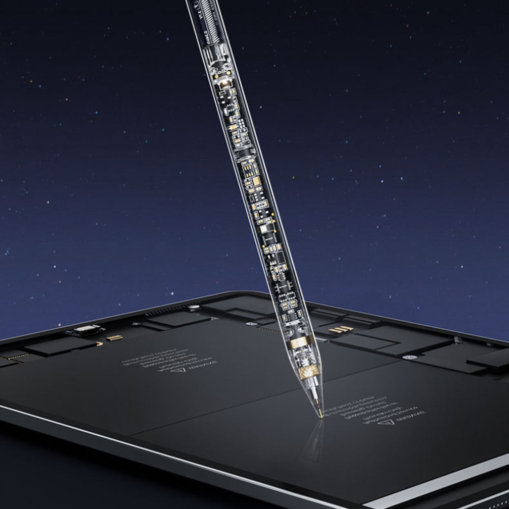 Techsuit - Premium Stylus Pen (C10 Pro) - for iPad 2018+, Digital Magnetic Charging, Capacitive - Transparent / Black