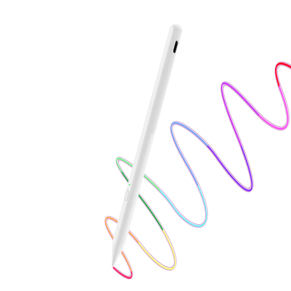 Techsuit - Stylus Pen (AX10) - for iPad, Bluetooth, Type-C, Palm Rejection, Tilt Pressure Sense, 130mAh, 5V, 0.2A - Whit