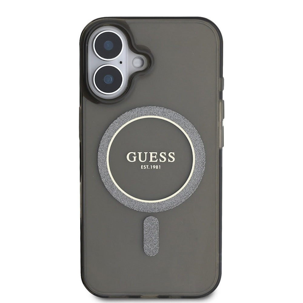 Guess - IML Glitter Circle MagSafe (GUHMP16MHFGEREK) - iPhone 16 Plus - Black