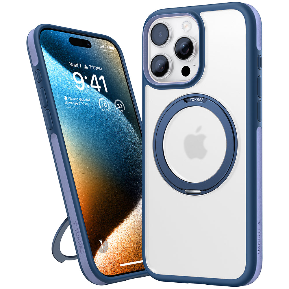 Torras - Ostand R Fusion MagSafe Series - iPhone 16 Pro - Navy Blue