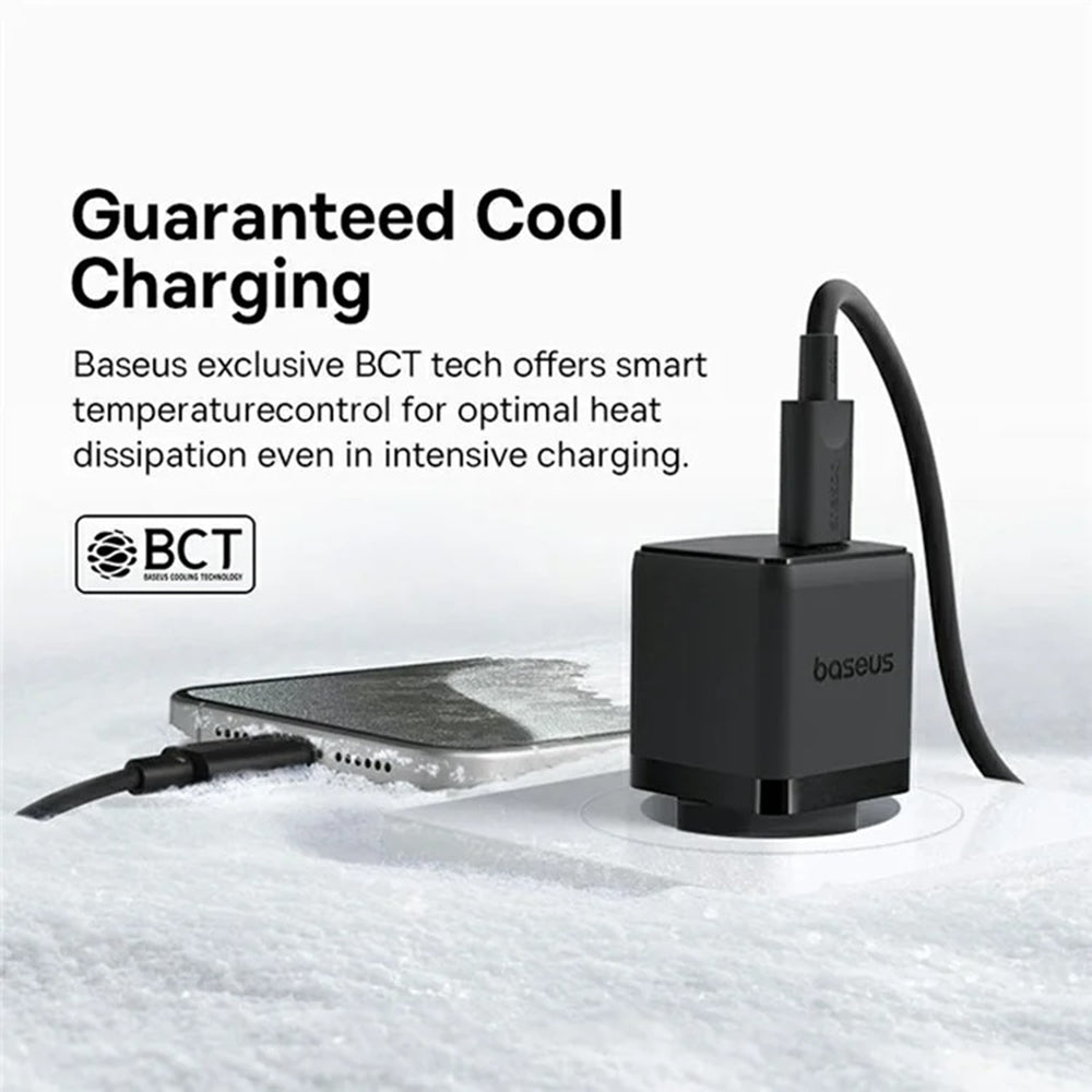 Incarcator Baseus (P10111602113-01), USB-C, PD 20W, 1m, Negru