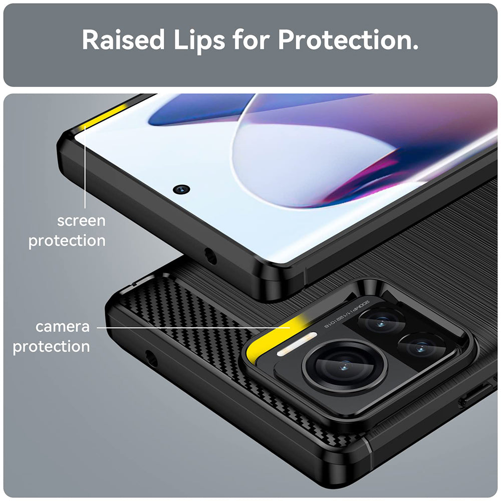 Techsuit - Carbon Silicone - Motorola Edge 30 Ultra - Black
