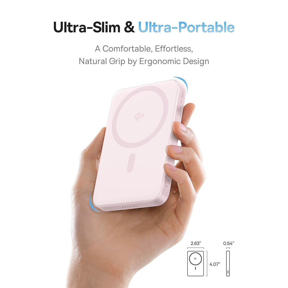 Baseus - Power Bank PicoGo (P10076800413-00) - Type-C, Qi2, Fast Charging, 20W, 5000mAh, Rotable Stand, Cable Type-C - P