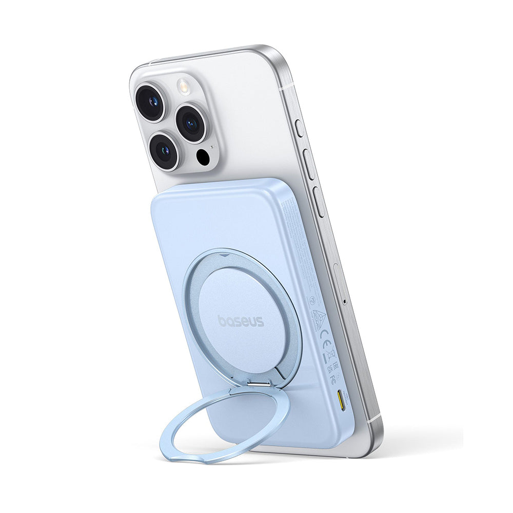 Baseus - Power Bank PicoGo (P10076800313-00) - Type-C, Qi2, Fast Charging, 20W, 5000mAh, Rotable Stand, Cable Type-C - B