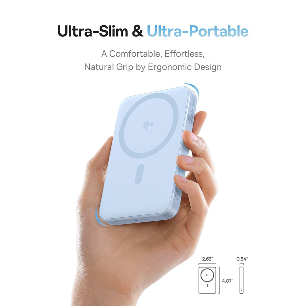 Baseus - Power Bank PicoGo (P10076800313-00) - Type-C, Qi2, Fast Charging, 20W, 5000mAh, Rotable Stand, Cable Type-C - B