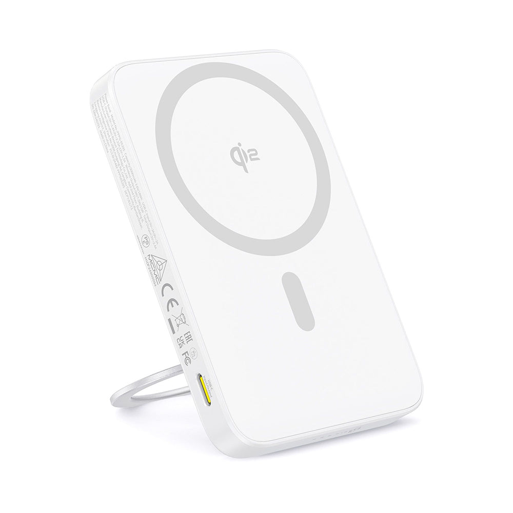 Baseus - Power Bank PicoGo (P10076800213-01) - Type-C, Qi2, Fast Charging, 20W, 5000mAh, Rotable Stand, Cable Type-C - W