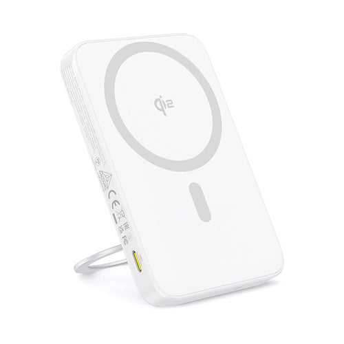 Baseus - Power Bank PicoGo (P10076800213-01) - Type-C, Qi2, Fast Charging, 20W, 5000mAh, Rotable Stand, Cable Type-C - W