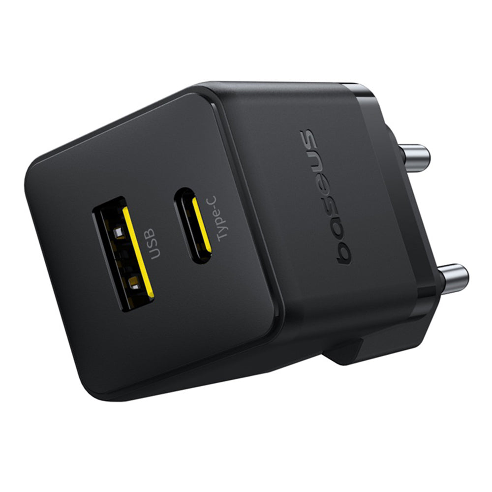 Baseus - Wall Charger Palm (P1011160A113-00) - Fast Charging, 2in1, USB, Type-C, 30W - Cluster Black