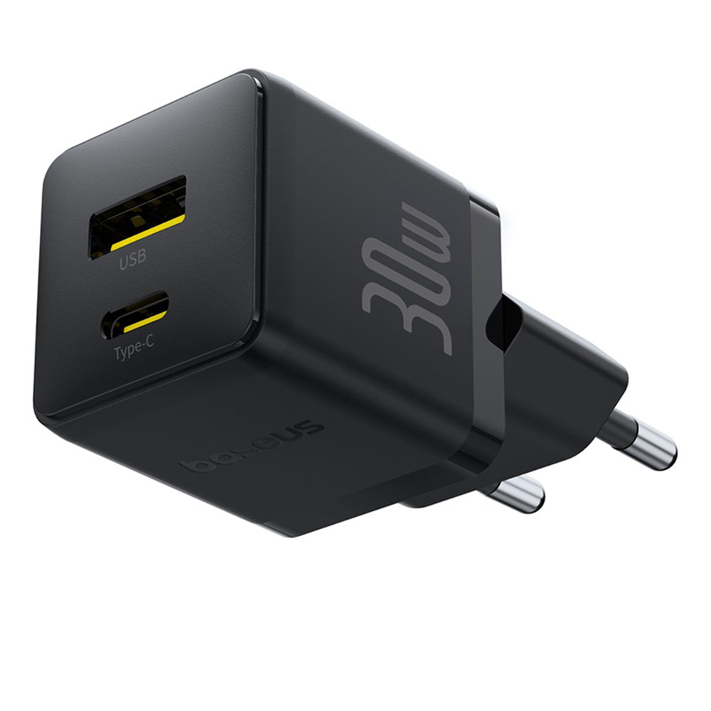 Baseus - Wall Charger Palm (P1011160A113-00) - Fast Charging, 2in1, USB, Type-C, 30W - Cluster Black