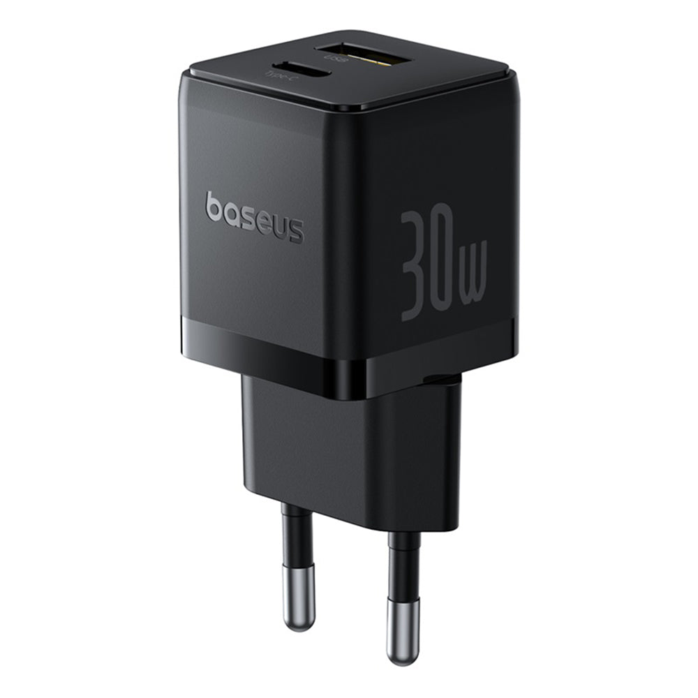 Baseus - Wall Charger Palm (P1011160A113-00) - Fast Charging, 2in1, USB, Type-C, 30W - Cluster Black