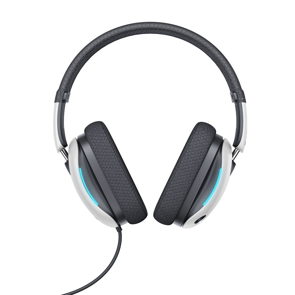 Baseus - Gaming Headphones GoPlay 1 Max (A00181003213-00) - with Microphone, In-Line Cable Controls, LED Light - Moon Wh