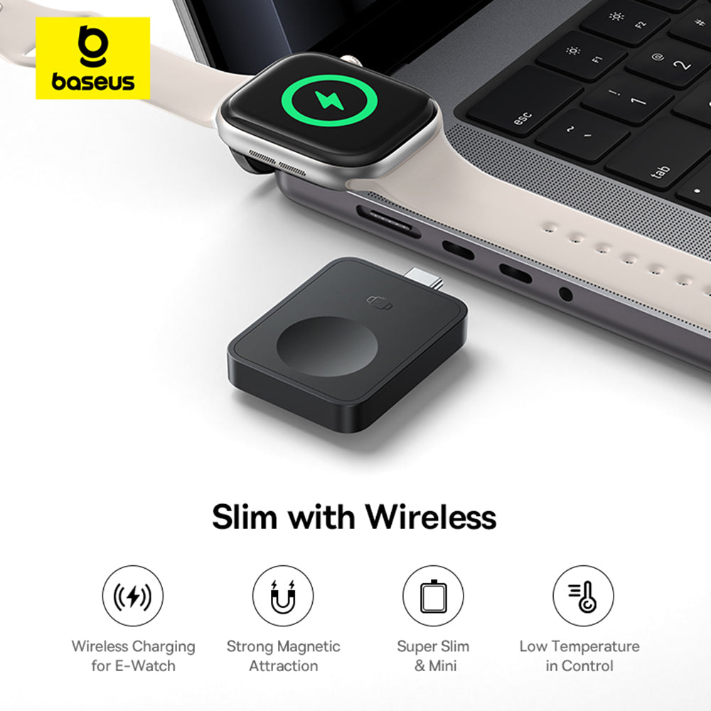 Baseus - Magnetic Wireless Charger MagPro (P10264106123-00) - for Apple Watch, USB-C, 2.5W - Cosmic Black