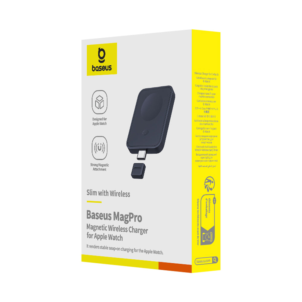 Baseus - Magnetic Wireless Charger MagPro (P10264106123-00) - for Apple Watch, USB-C, 2.5W - Cosmic Black