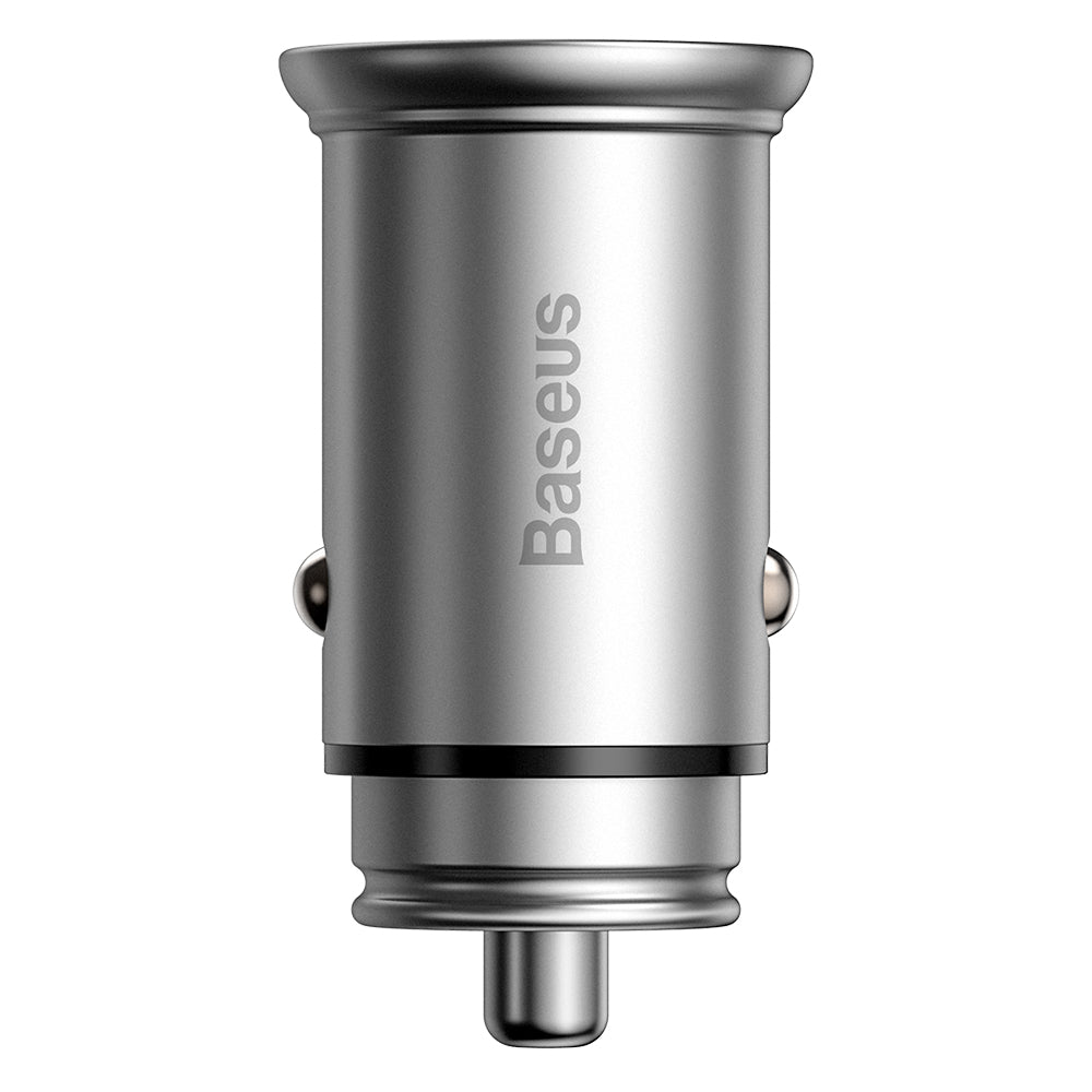 Baseus - Car Charger Circular Metal (CCALL-BS0S) - Type-C, USB, PPS 30W, Multi Protocol - Silver