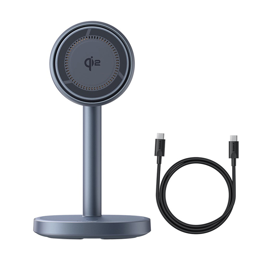Baseus - Magnetic Wireless Charger Orbit 2 Pro (P10273500813-00) - Cooling Fast Charger for Phone, Earbuds, 20W - Space 