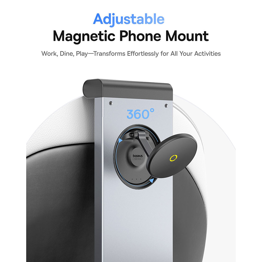 Baseus - Car Holder MagPro II (C40272901121-00) - for Backseat Headrests, Cup Holder, 360° Phone Mount, Table - Cosmic B