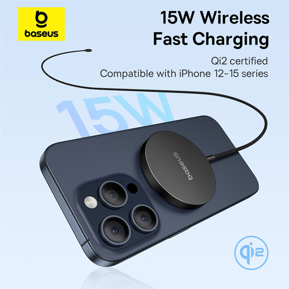 Baseus - Magnetic Wireless Charger Simple Mini4 Air (P10278200111-00) - Fast Charging, Cable Type-C, Qi2, 15W - Cluster 