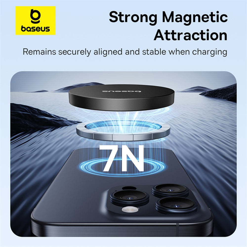 Baseus - Magnetic Wireless Charger Simple Mini4 Air (P10278200111-00) - Fast Charging, Cable Type-C, Qi2, 15W - Cluster 