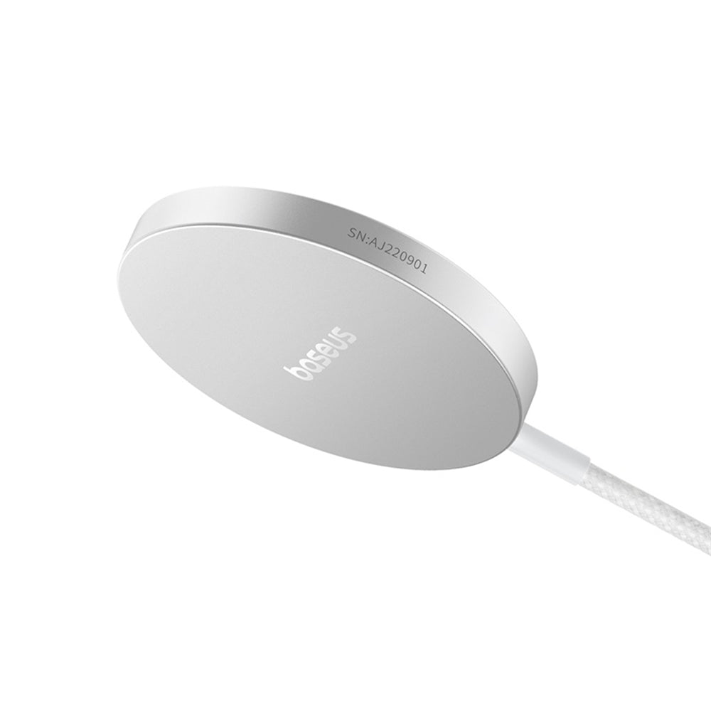 Baseus - Magnetic Wireless Charger Simple Mini4 Air (P10278200S11-00) - Fast Charging, Cable Type-C, Qi2, 15W - Frost Si