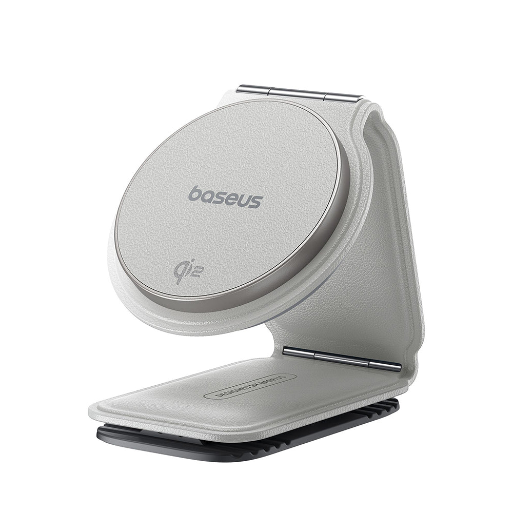 Baseus - Car Holder with Wireless Charging PrimeTrip C02 (C40169003211-00) - Magnetic Grip for Dashboard, 15W - Moon Whi