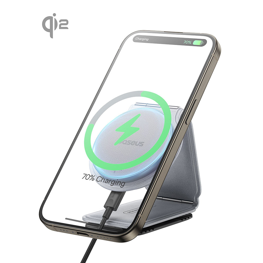 Baseus - Car Holder with Wireless Charging PrimeTrip C02 (C40169003831-00) - Magnetic Grip for Dashboard, 15W - Frosted 