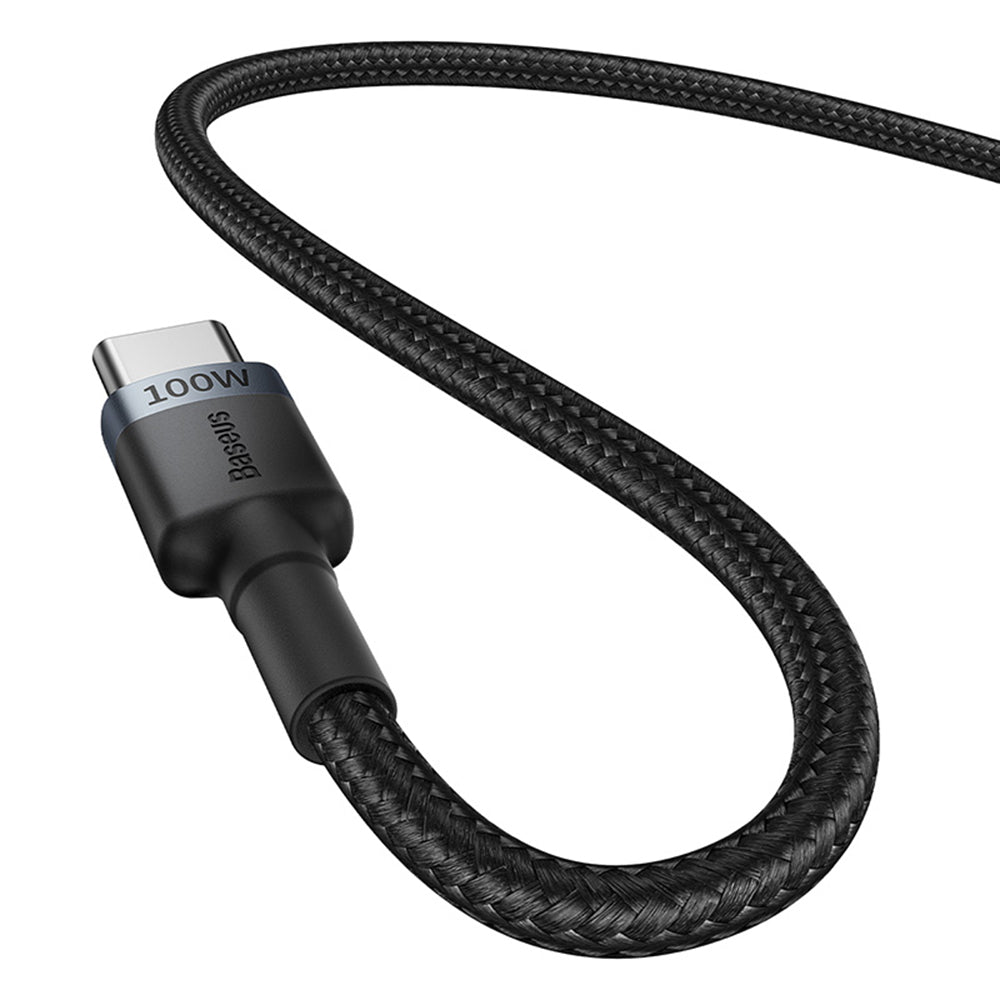 Baseus - (2 pack) Data Cable Cafule (P10318306003-00) - Type-C to Type-C, Fast Charging, 100W, 5A, 1m - Black/Red, Black