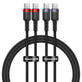 Baseus - (2 pack) Data Cable Cafule (P10318306003-00) - Type-C to Type-C, Fast Charging, 100W, 5A, 1m - Black/Red, Black