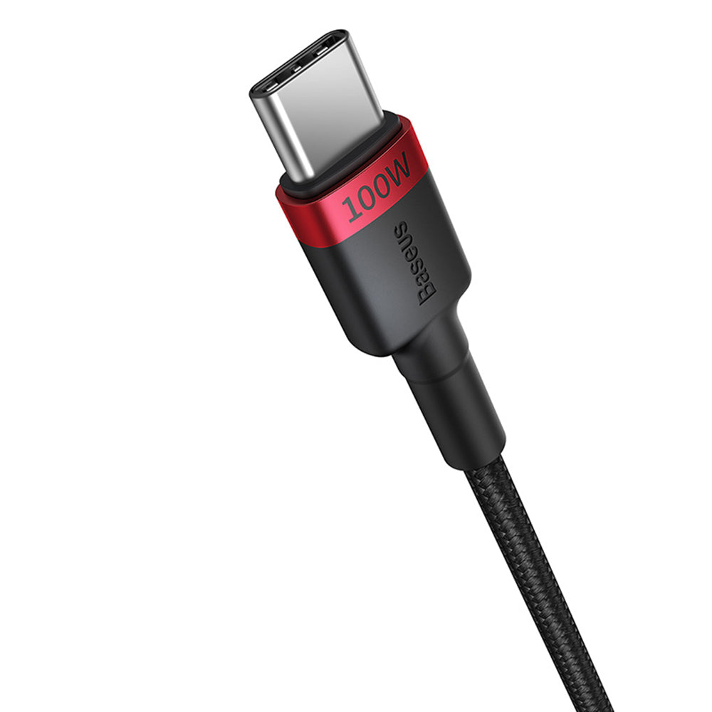 Baseus - (2 pack) Data Cable Cafule (P10318306003-00) - Type-C to Type-C, Fast Charging, 100W, 5A, 1m - Black/Red, Black