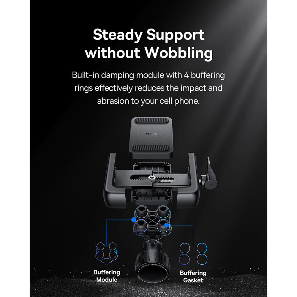 Baseus - Bike Holder GoTrip (C40572301111-00) - CyclingTripod, 360°, Anti-Shake, with Screw Lock, 5.7 - 7.2" - Cluster B