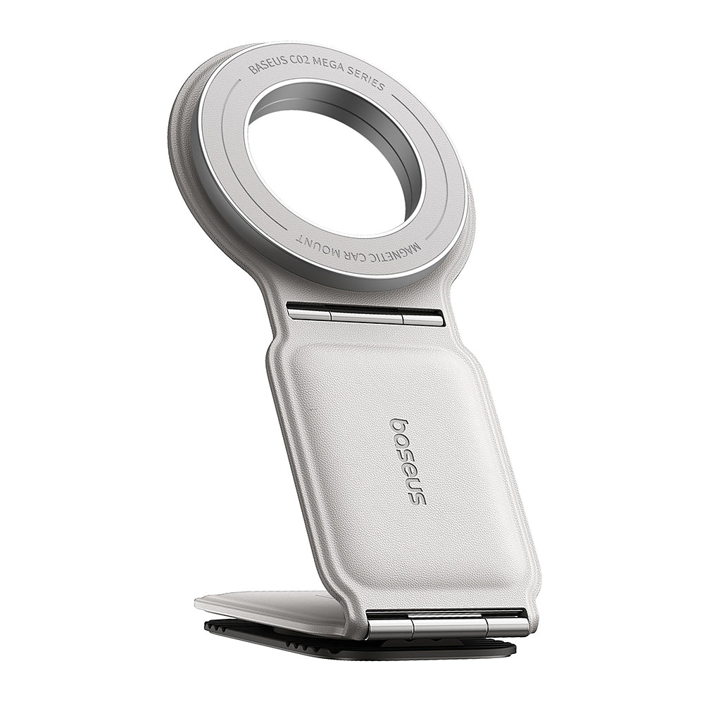 Baseus - Car Holder PrimeTrip Series C02 (C40169002213-00) - PU Leather, 360°, 25N, Versatile Mounting Option - Moon Whi