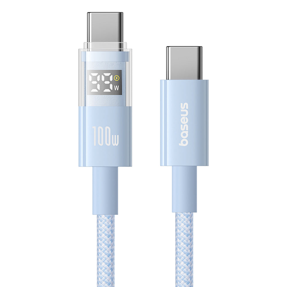 Baseus - Data Cable Display 2 (P10382702311-00) - Fast Charging, Type-C to Type-C, Digital Display, 100W, 1m - Galaxy Bl