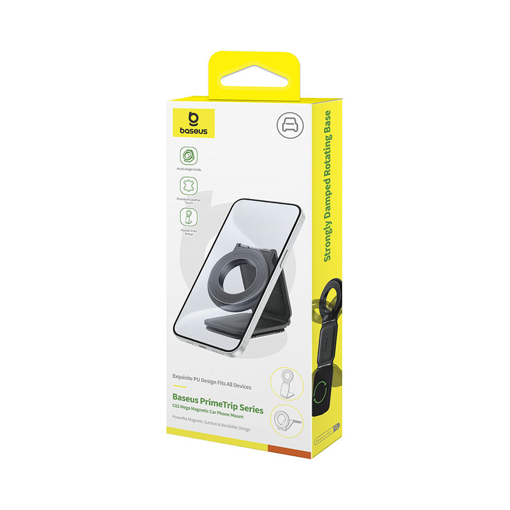 Baseus - Car Holder PrimeTrip Series C02 (C40169002113-00) - PU Leather, 360°, 25N, Versatile Mounting Option - Cluster 