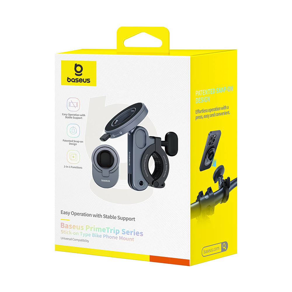Baseus - Bike Holder PrimeTrip Series (C40569001121-00) - 2in1, Bike Mount, Ring Stand, Patented Snap-On - Cosmic Black
