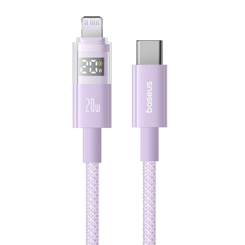 Baseus - Data Cable Display 2 (P10382703511-01) - Fast Charging, Type-C, Lightning, Digital Display, 20W, 2m - Nebula Pu