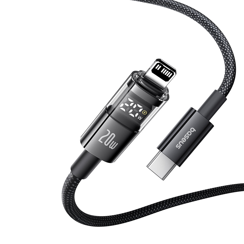 Baseus - Data Cable Display 2 (P10382703121-01) - Fast Charging, Type-C to Lightning, Digital Display, 20W, 2m - Cosmic 