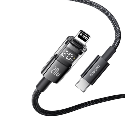 Baseus - Data Cable Display 2 (P10382703121-01) - Fast Charging, Type-C to Lightning, Digital Display, 20W, 2m - Cosmic 