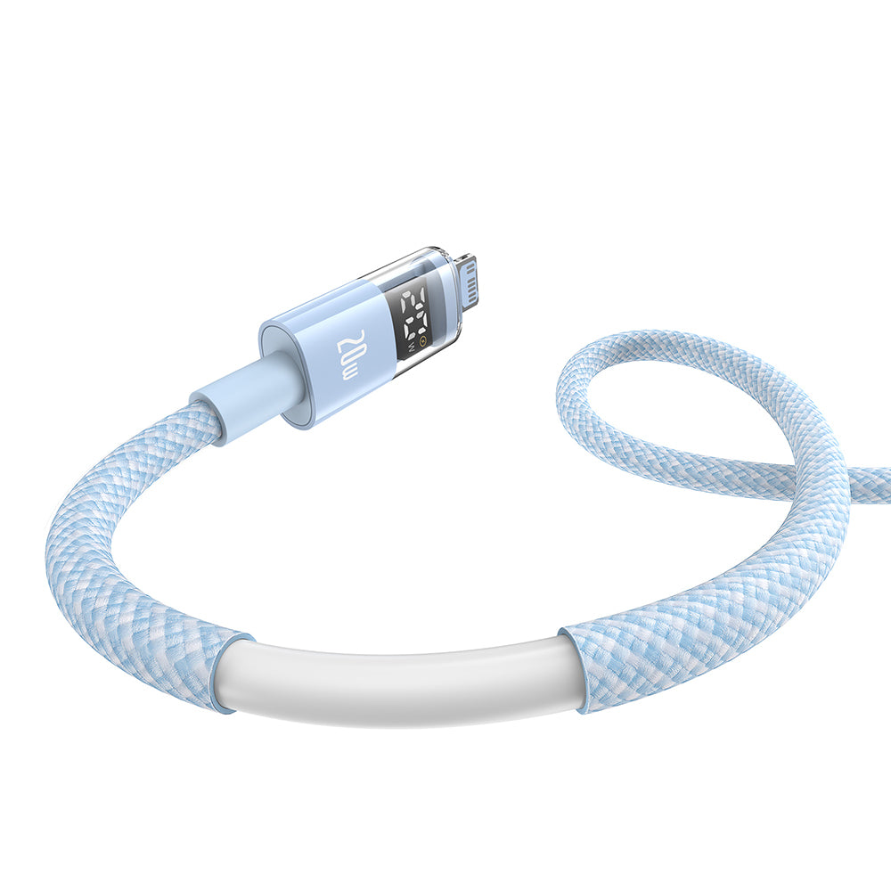 Baseus - Data Cable Display 2 (P10382703311-00) - Fast Charging, Type-C to Lightning, Digital Display, 20W, 1m - Galaxy 