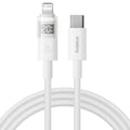 Baseus - Data Cable Display 2 (P10382703211-00) - Fast Charging, Type-C to Lightning, Digital Display, 20W, 1m - Moon Wh