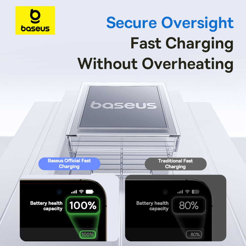 Baseus - Data Cable Display 2 (P10382703211-00) - Fast Charging, Type-C to Lightning, Digital Display, 20W, 1m - Moon Wh