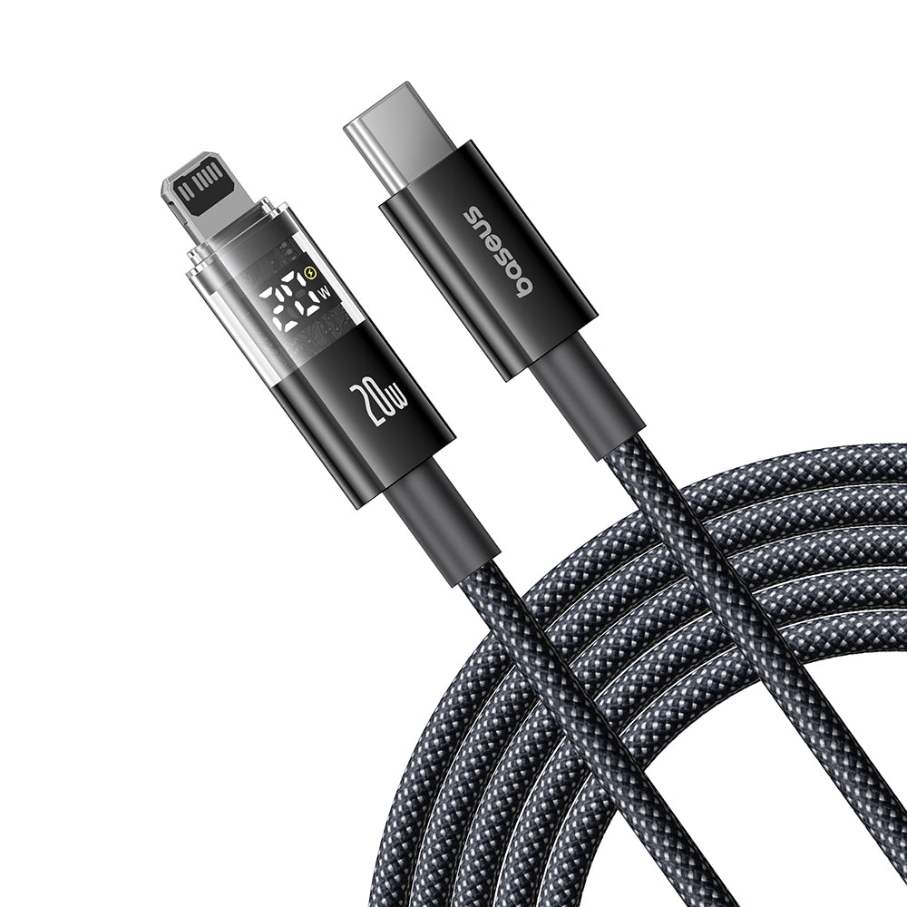 Baseus - Data Cable Display 2 (P10382703121-00) - Fast Charging, Type-C to Lightning, Digital Display, 20W, 1m - Cosmic 