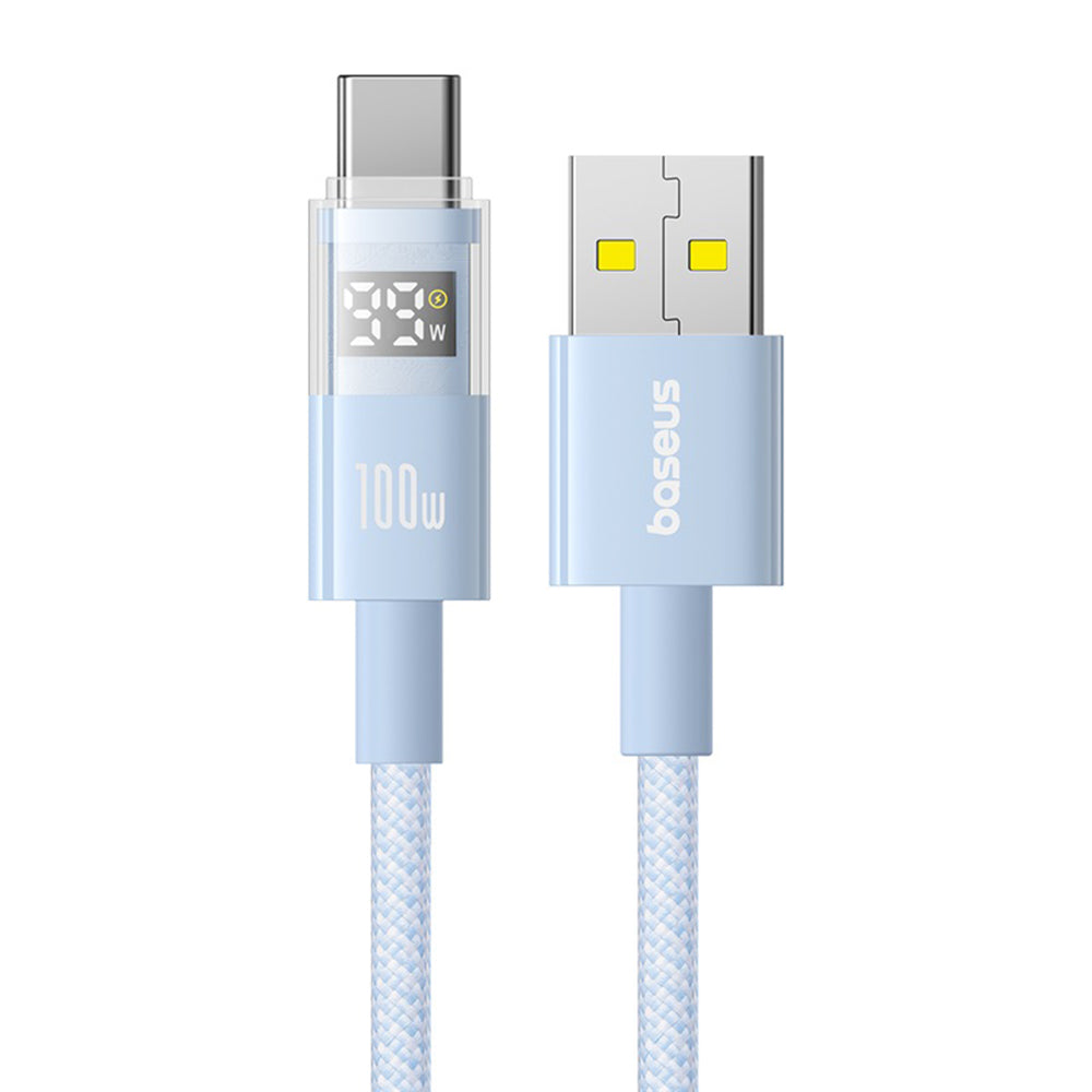 Baseus - Data Cable Display 2 (P10382701311-01) - Fast Charging, USB to Type-C, Digital Display, 100W, 2m - Galaxy Blue